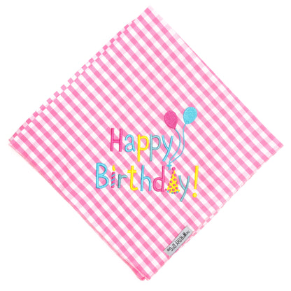 Happy Birthday Pink Dog Bandana, Untied - Trendy Dog Boutique