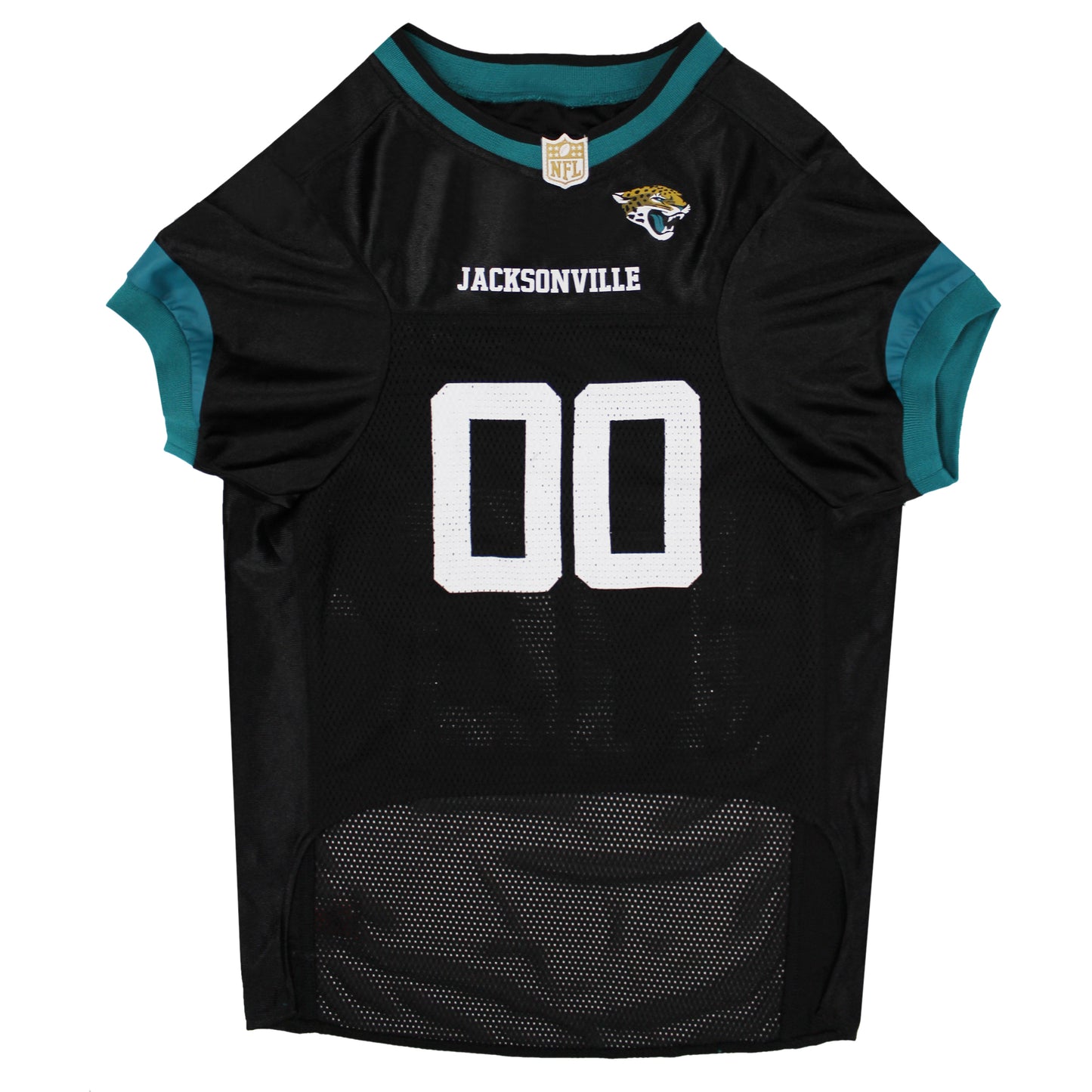 Jacksonville Jaguars Mesh Dog Jersey, Front View - Trendy Dog Boutique