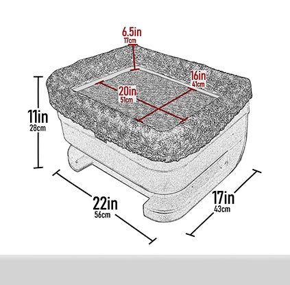 Pet Car Booster Seat, Size Reference Illustration - Trendy Dog Boutique