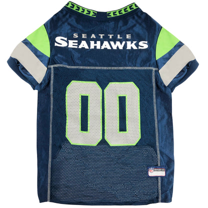 Seattle Seahawks Mesh Dog Jersey, Back View - Trendy Dog Boutique