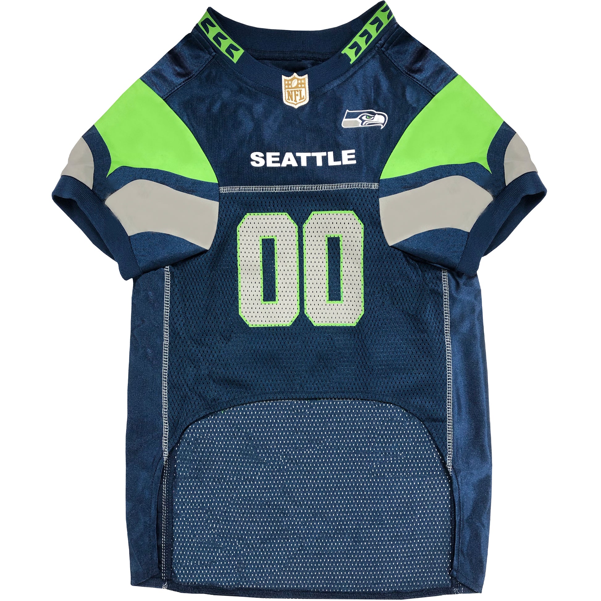 Seattle Seahawks Mesh Dog Jersey, Front View - Trendy Dog Boutique