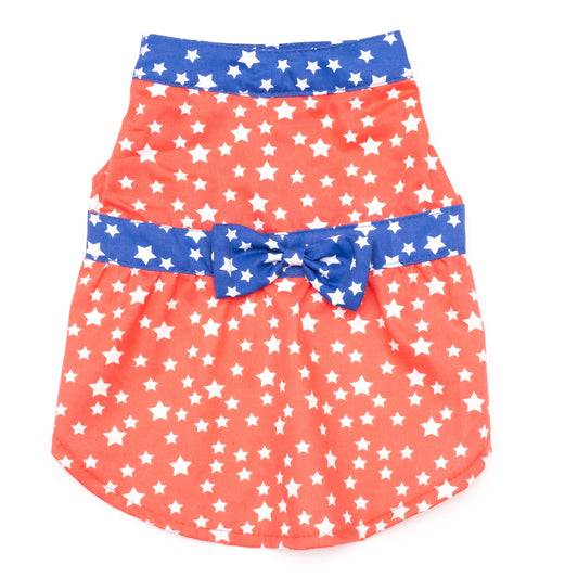 Red White and Blue Stars Doggie Dress - Trendy Dog Boutique