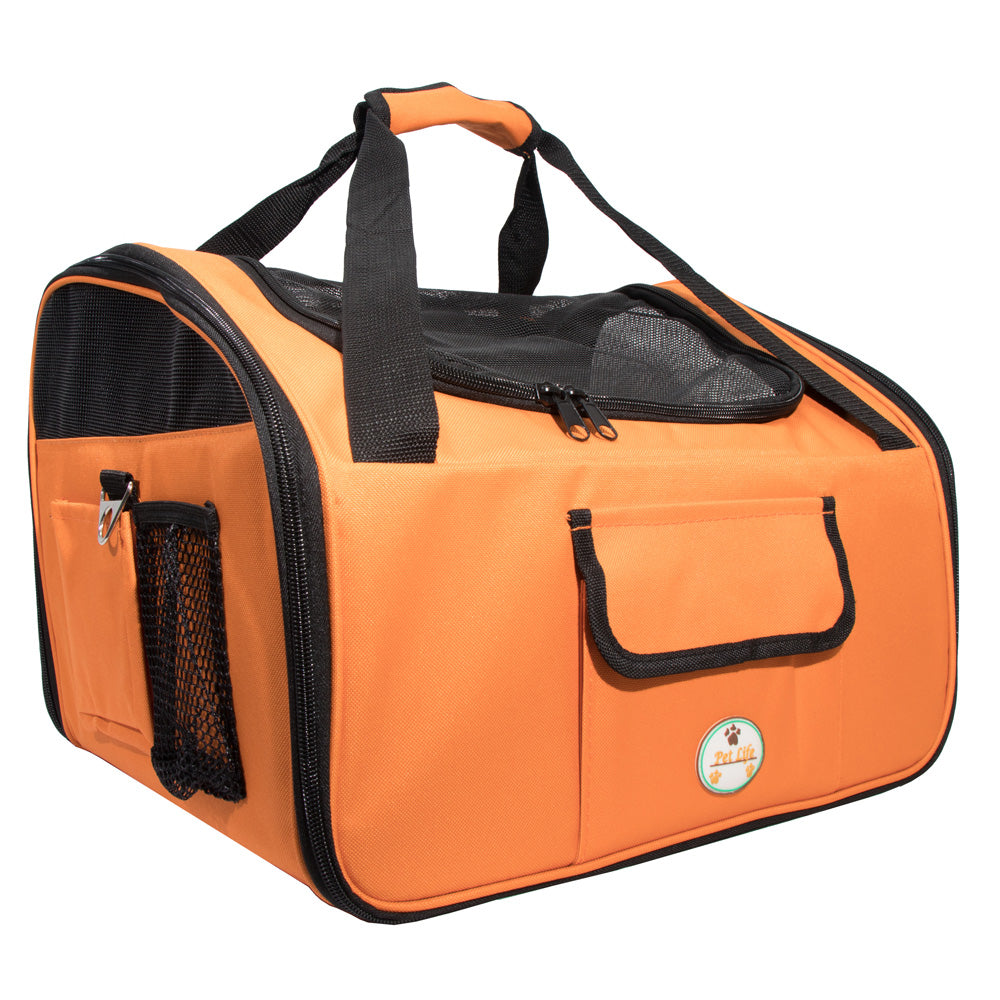 Ultra-Lock Folding Dog Car Seat, orange - Trendy Dog Boutique