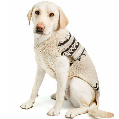 Alpaca Cream Wyatt Dog Sweater, On Dog - Trendy Dog Boutique