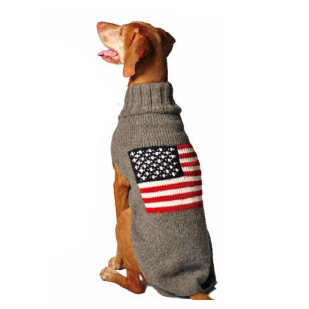 American Flag Wool Dog Sweater - Trendy Dog Boutique