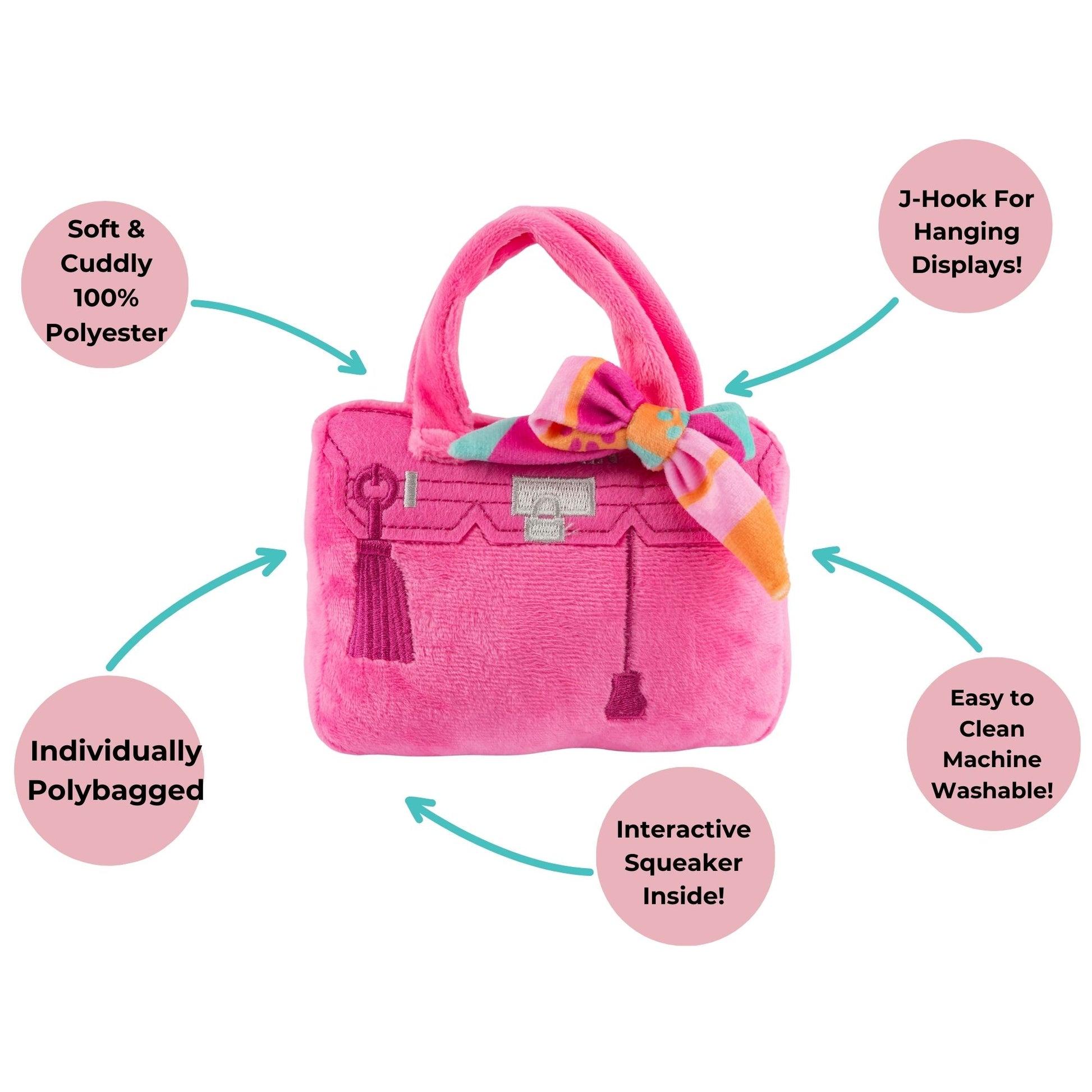 Pink Barkin Bag Plush Dog Toy - Trendy Dog Boutique