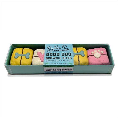 Brownie Bites Dog Treat Box, Packaging, Front View - Trendy Dog Boutique