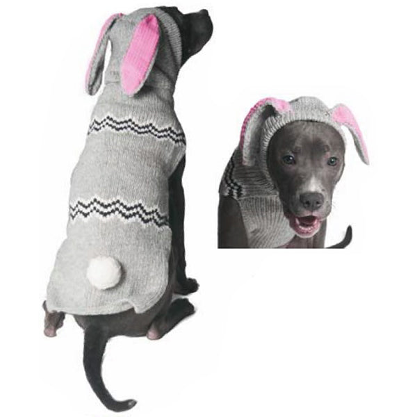 Bunny Hoodie Dog Sweater, On Dog - Trendy Dog Boutique
