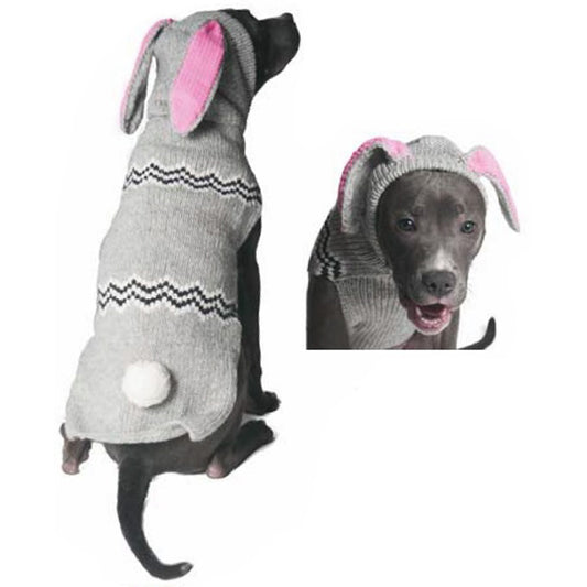 Bunny Hoodie Dog Sweater, On Dog - Trendy Dog Boutique