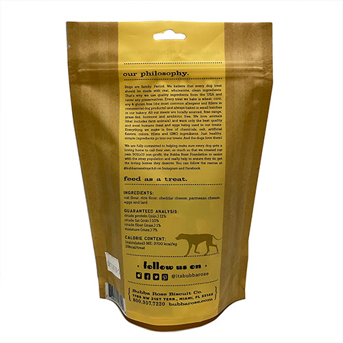 I Heart Cheese Biscuit Dog Treats Bag, back - Trendy Dog Boutique