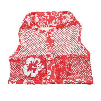 Cool Mesh Dog Harness Hawaiian Hibiscus Red - Trendy Dog Boutique