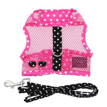 Cool Mesh Dog Harness Under the Sea Collection Sunglasses Pink and Black Polka Dot - Trendy Dog Boutique