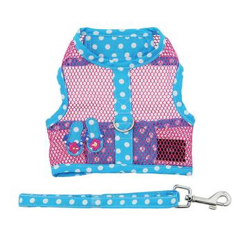 Cool Mesh Dog Harness Under the Sea Collection Pink and Blue Flip Flop - Trendy Dog Boutique