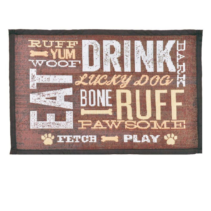 Fashion Dog Bowl Mat, Top View - Trendy Dog Boutique