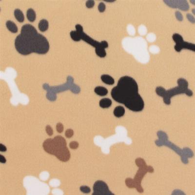 Flat Plush Fleece Dog Bed - Paw Prints - Trendy Dog Boutique