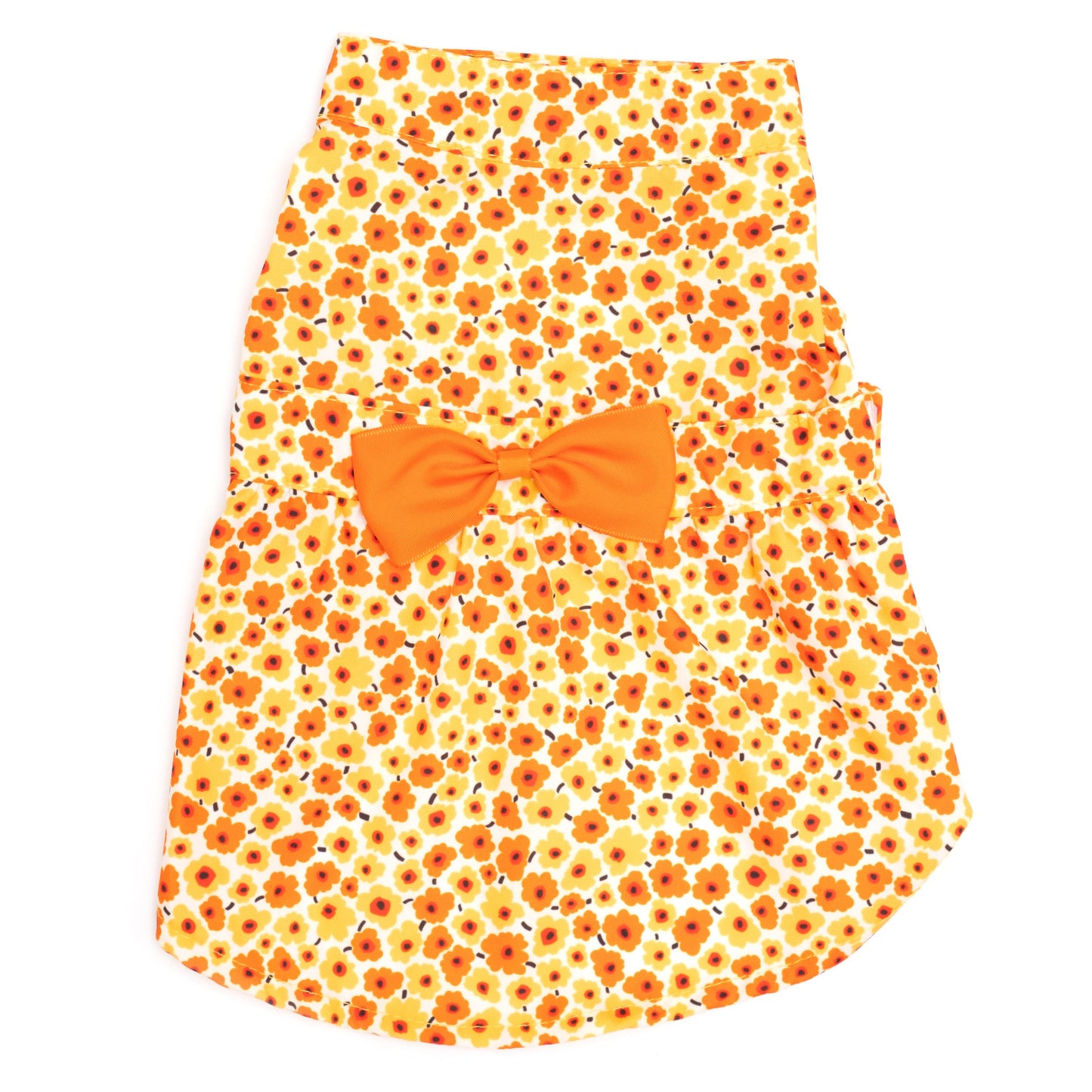 Fleurs Orange and Yellow Floral Doggie Dress - Trendy Dog Boutique