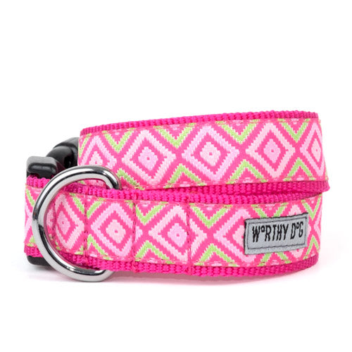 Pink Diamond Dog Collar, Front View - Trendy Dog Boutique