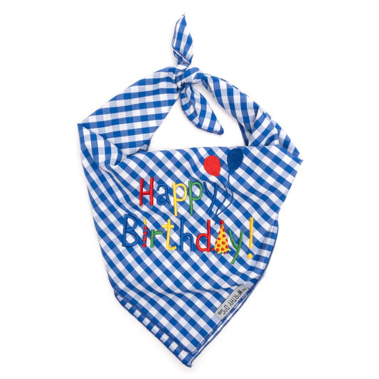 Happy Birthday Blue Bandana - Trendy Dog Boutique