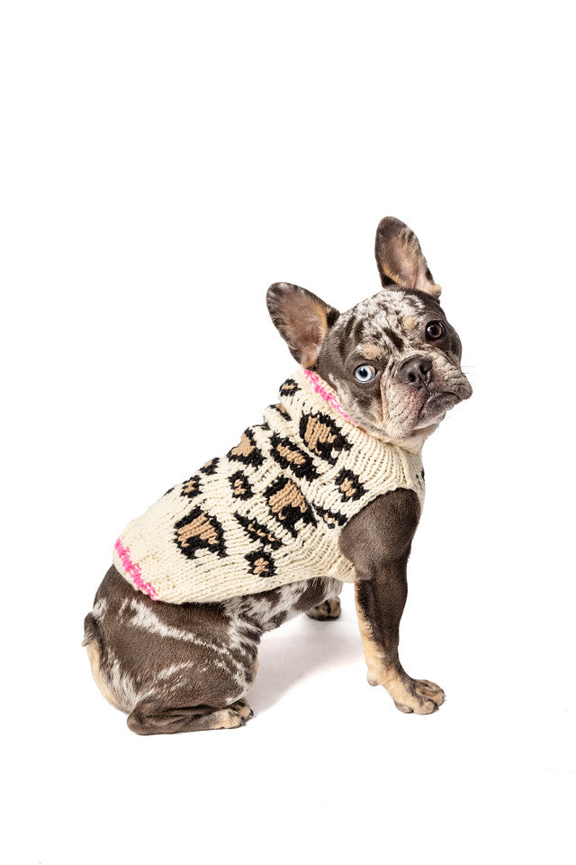 Leopard Print Dog Sweater, On Dog Side - Trendy Dog Boutique