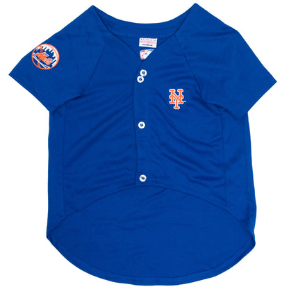 New York Mets Dog Jersey, Front View - Trendy Dog Boutique