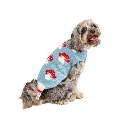 Blue Mushroom Dog Sweater - Trendy Dog Boutique