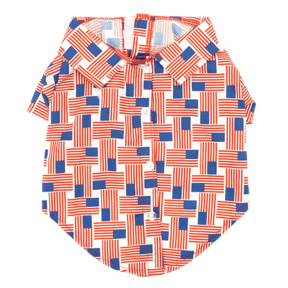 Patchwork Flag Dog Shirt - Trendy Dog Boutique
