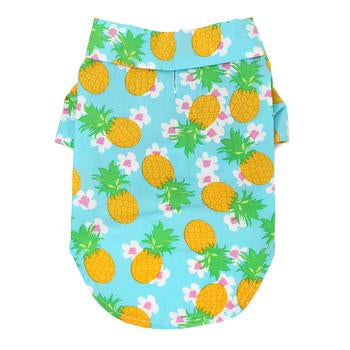 Pineapple Luau Hawaiian Doggie Shirt, Back View - Trendy Dog Boutique