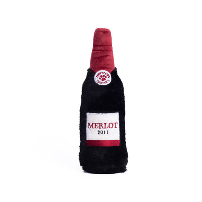 Happy Hour Crusherz Red Wine Dog Toy, Front View Close Up - Trendy Dog Boutique