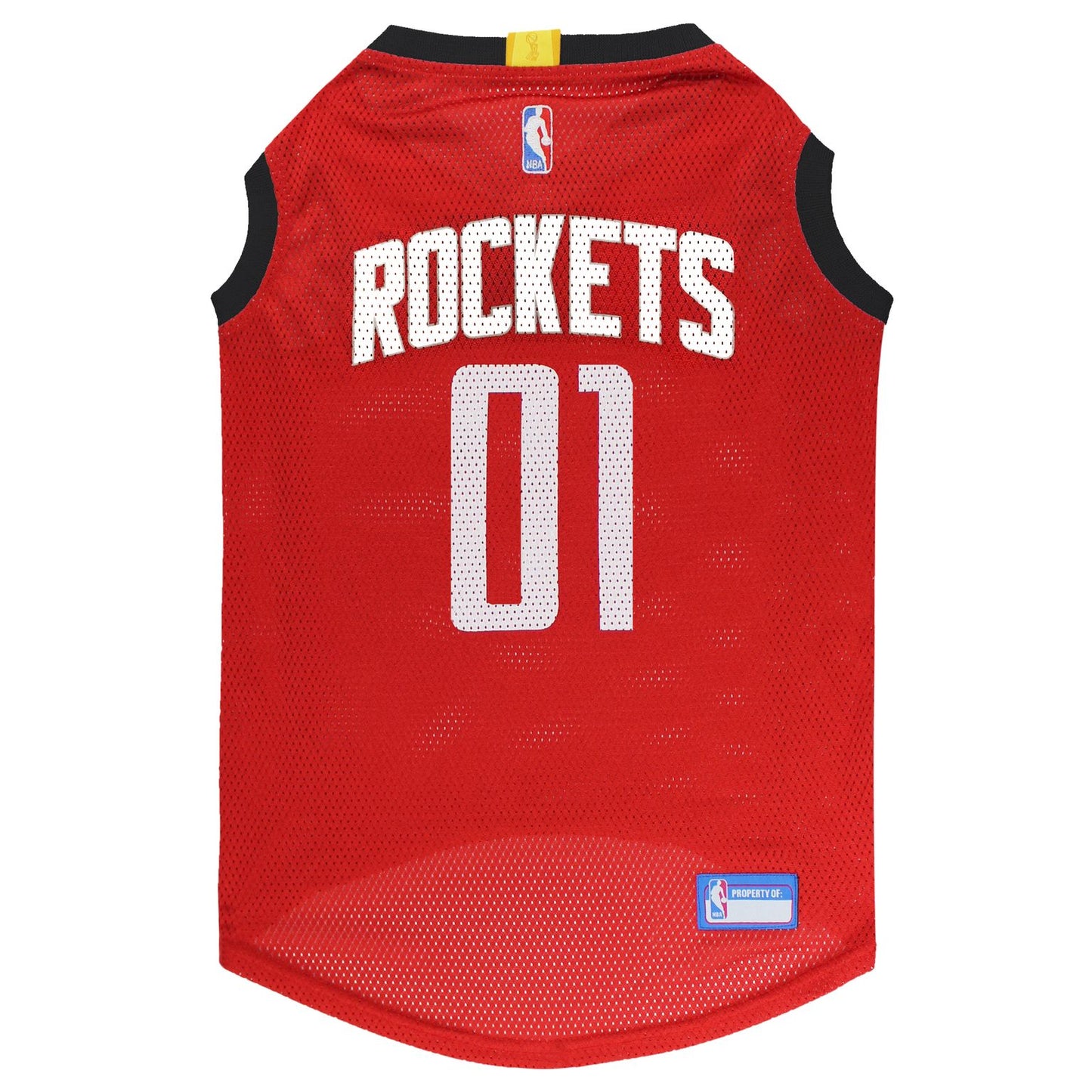 Houston Rockets Mesh Dog Jersey, Back View - Trendy Dog Boutique