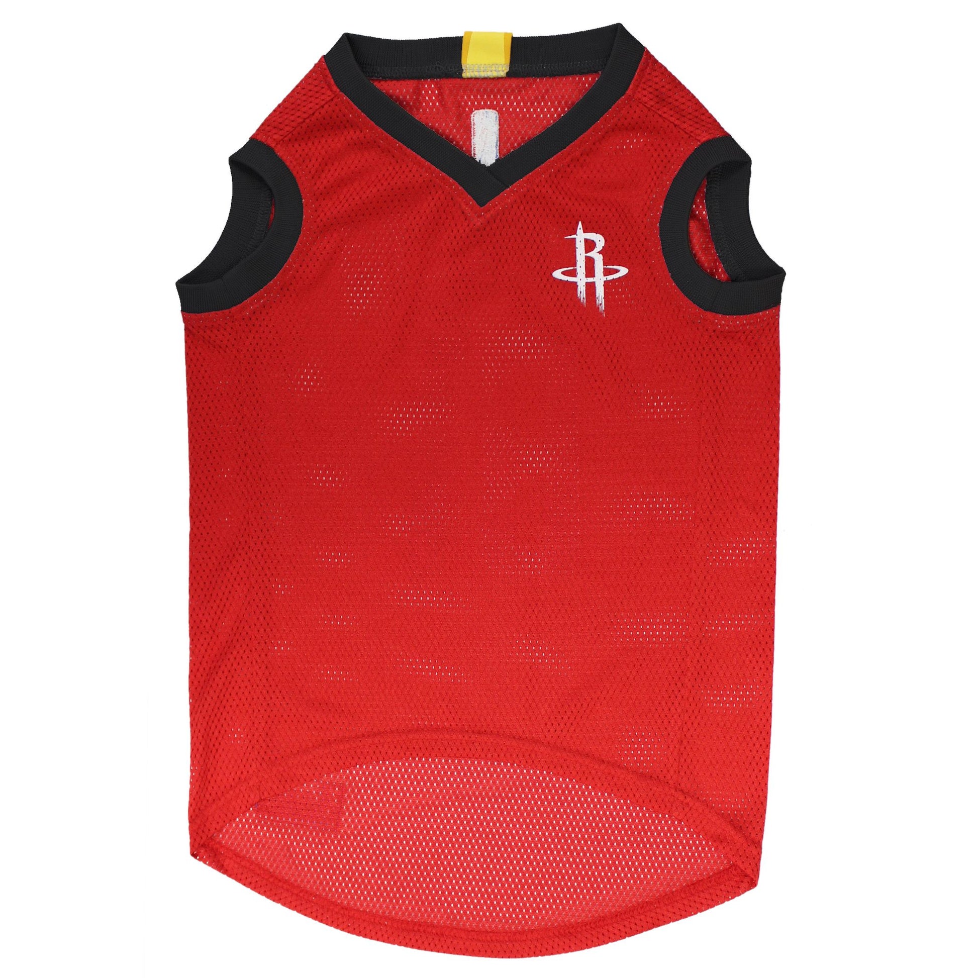 Houston Rockets Mesh Dog Jersey, Front View - Trendy Dog Boutique