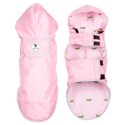 Seattle Slicker Dog Raincoat, Pink Alligator - Trendy Dog Boutique