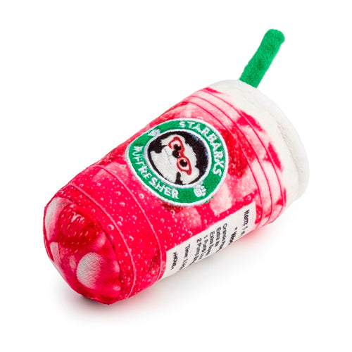 Starbarks Pawberry Acai Ruffresher Plush Dog Toy, side - Trendy Dog Boutique