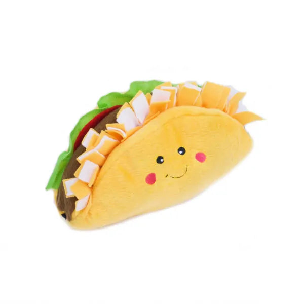 Taco Tuesday Plush Dog Toy, Front View - Trendy Dog Boutique