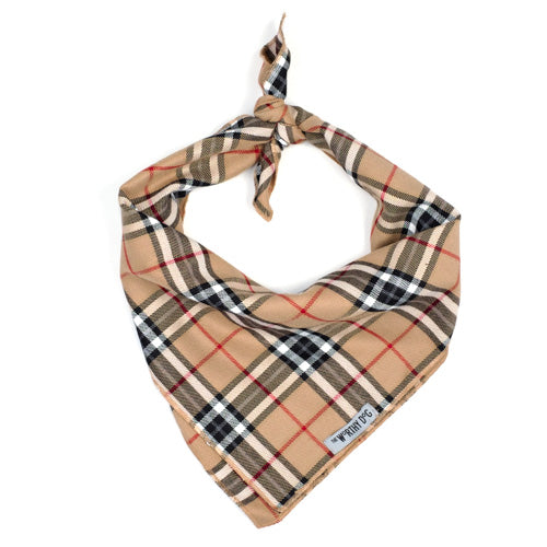 Tan Plaid Bandana - Trendy Dog Boutique