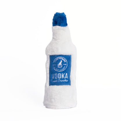 Happy Hour Crusherz Vodka Dog Toy, Vodka Bottle Dog Toy Front View - Trendy Dog Boutique