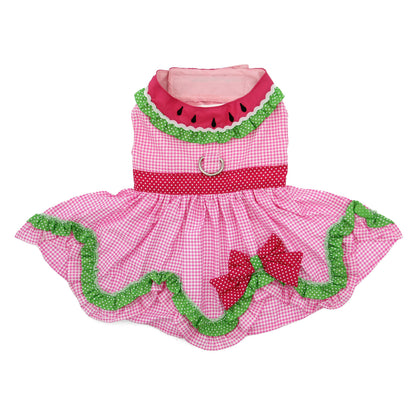 Watermelon Dog Harness Dress with Matching Leash - Trendy Dog Boutique