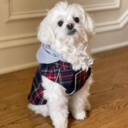 Flannel Weekender Dog Sweatshirt Hoodie - Trendy Dog Boutique