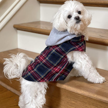 Flannel Weekender Dog Sweatshirt Hoodie - Trendy Dog Boutique