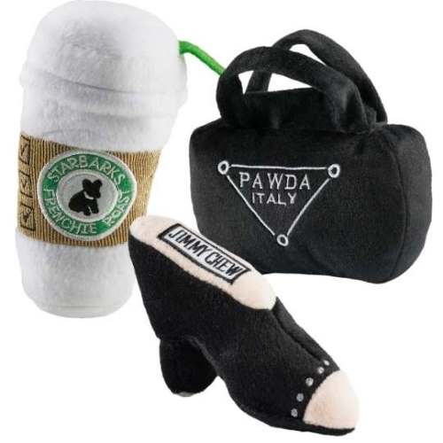 Boss Babe Dog Plush Toy Set, All 3 Toys Front View - Trendy Dog Boutique